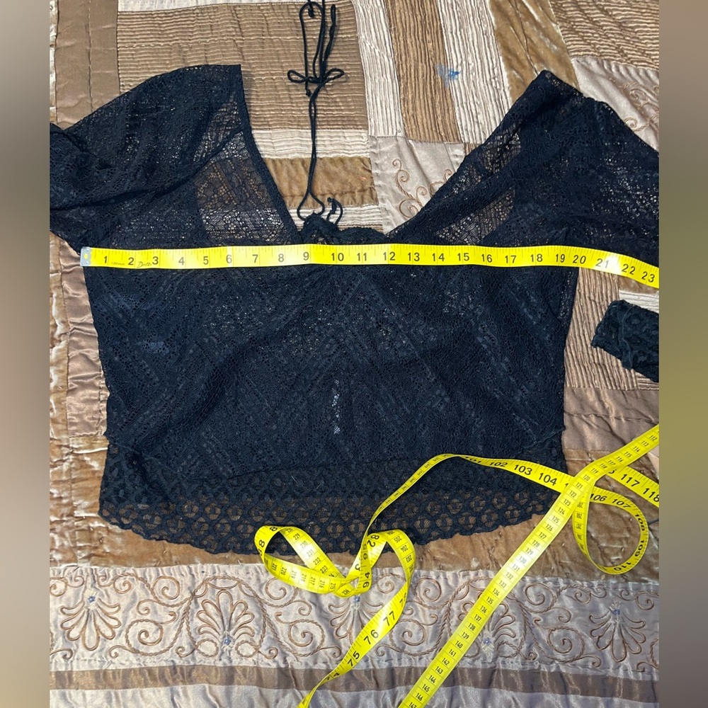 Free People Black Lace Blouse - Picture 6 of 7